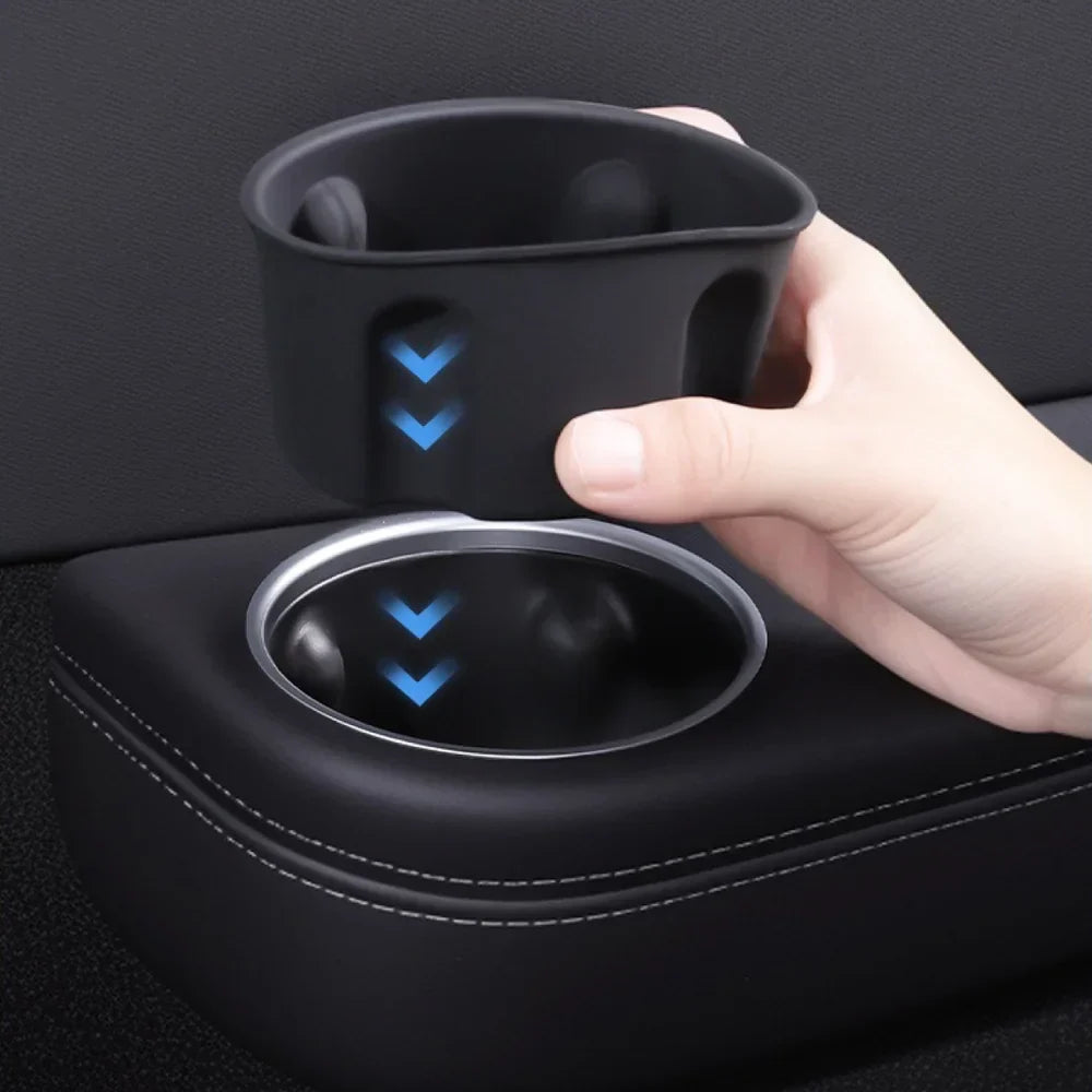 Silicone Third-Row Armrest Cupholder Liner for Model YL 2026+ | Anti-Slip