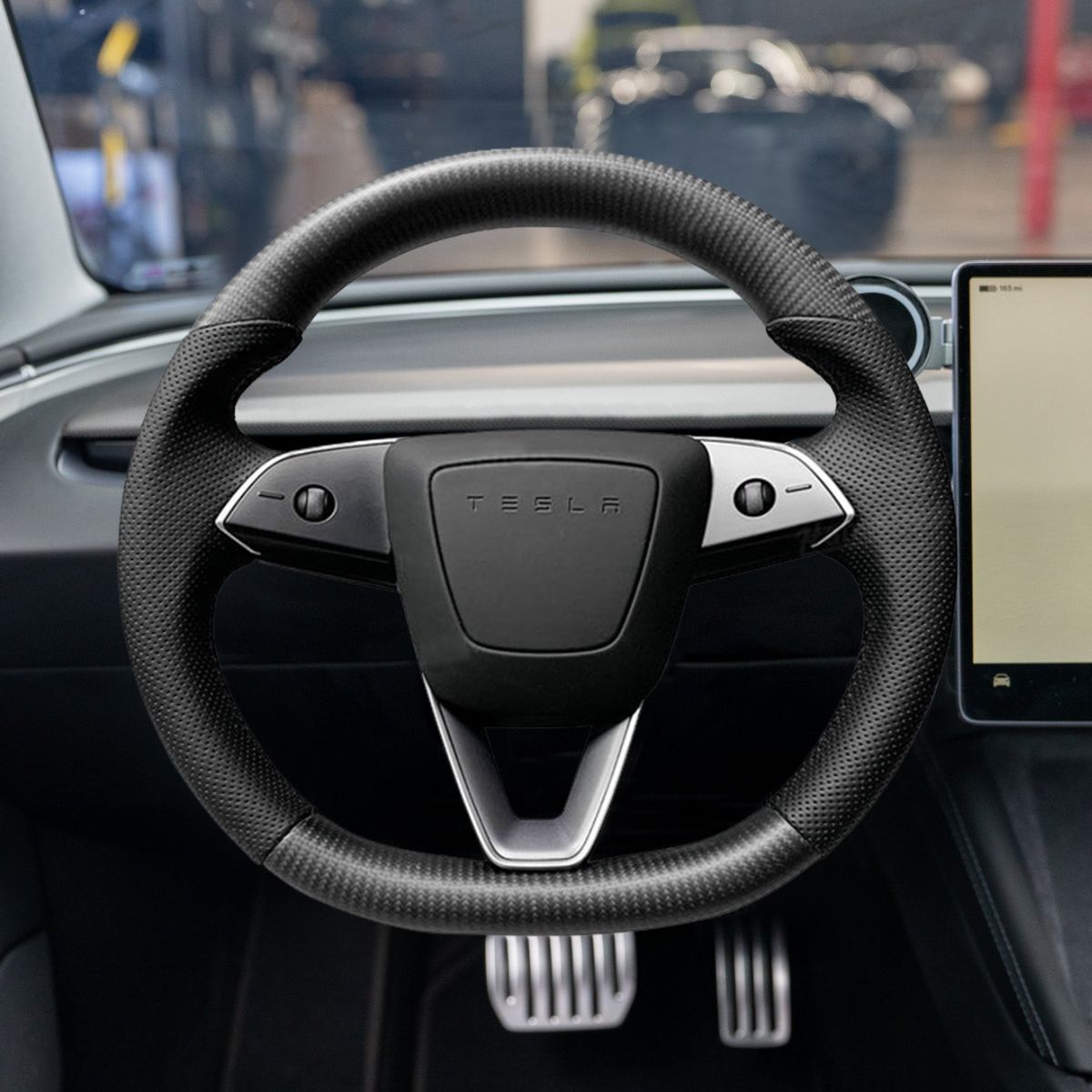 Sport Carbon Fiber Steering Wheel Replacement for Model 3 Highland & Model Y Juniper