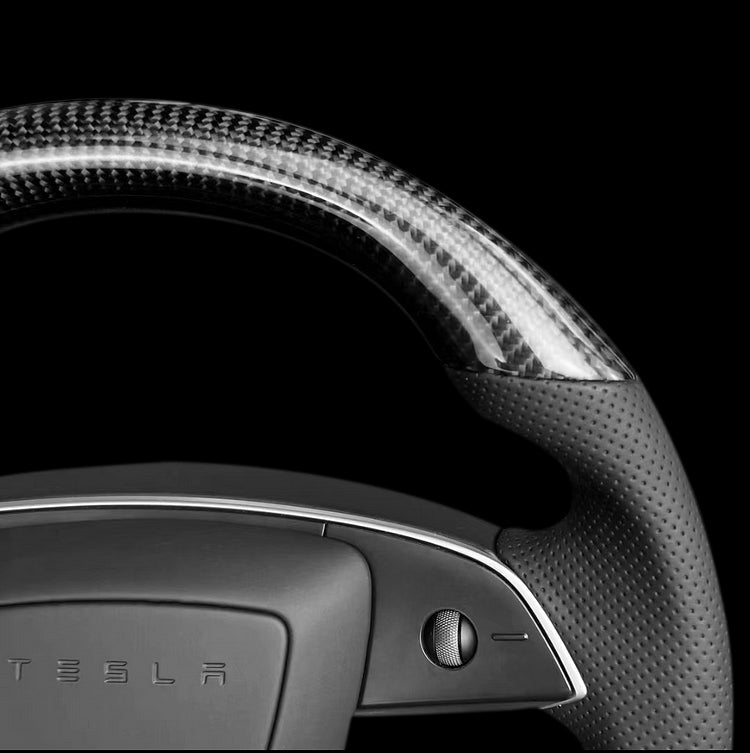 Sport Carbon Fiber Steering Wheel Replacement for Model 3 Highland & Model Y Juniper