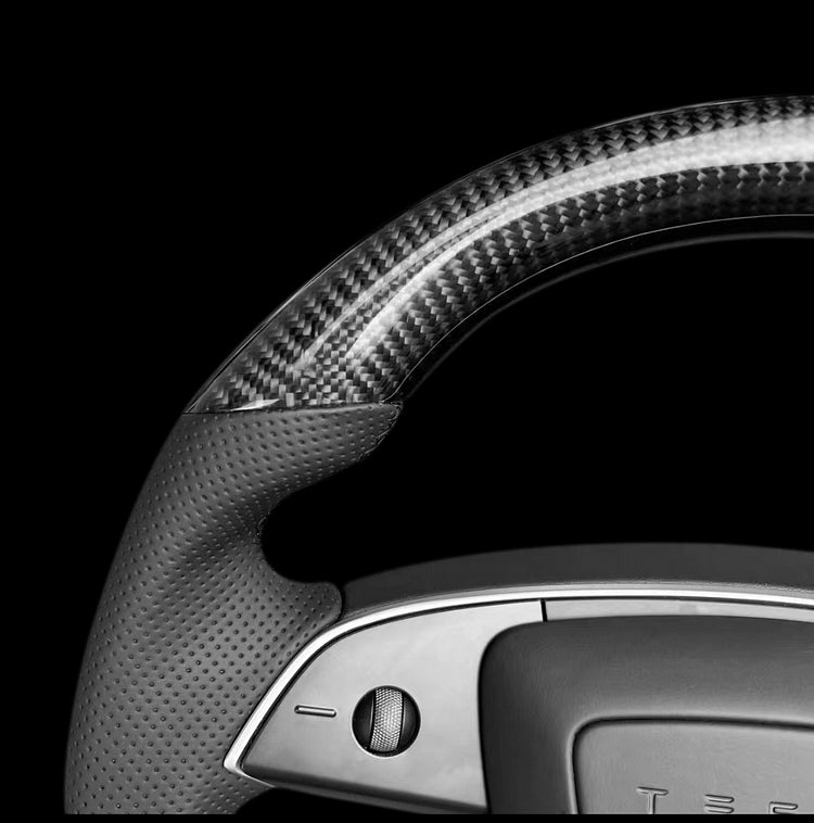 Sport Carbon Fiber Steering Wheel Replacement for Model 3 Highland & Model Y Juniper