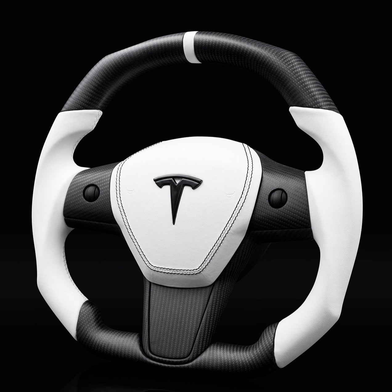 Square Carbon Fiber Steering Wheel for Tesla Model 3 / Y