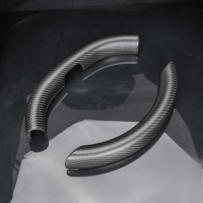 Real Dry Carbon Fiber Steering Wheel Trim Covers for Model Y Juniper & Model 3 Highland