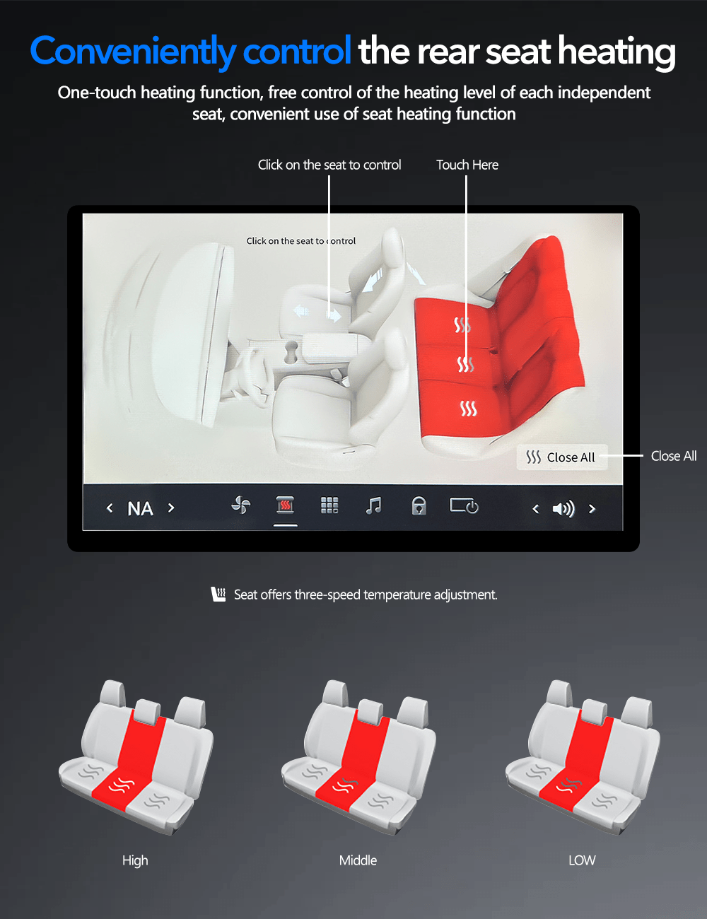 7.2" 7.5" Rear Seat Entertainment System for Tesla Model 3/Y