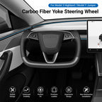 Carbon Fiber Heated Yoke Steering Wheel for Model 3 Highland / Model Y Juniper