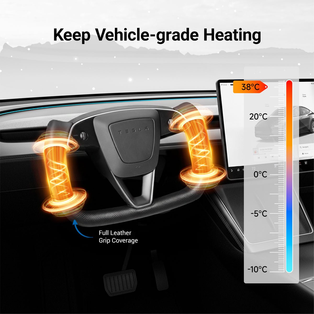 Carbon Fiber Heated Yoke Steering Wheel for Model 3 Highland / Model Y Juniper