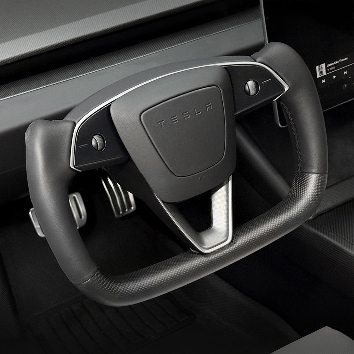 Carbon Fiber Heated Yoke Steering Wheel for Model 3 Highland / Model Y Juniper