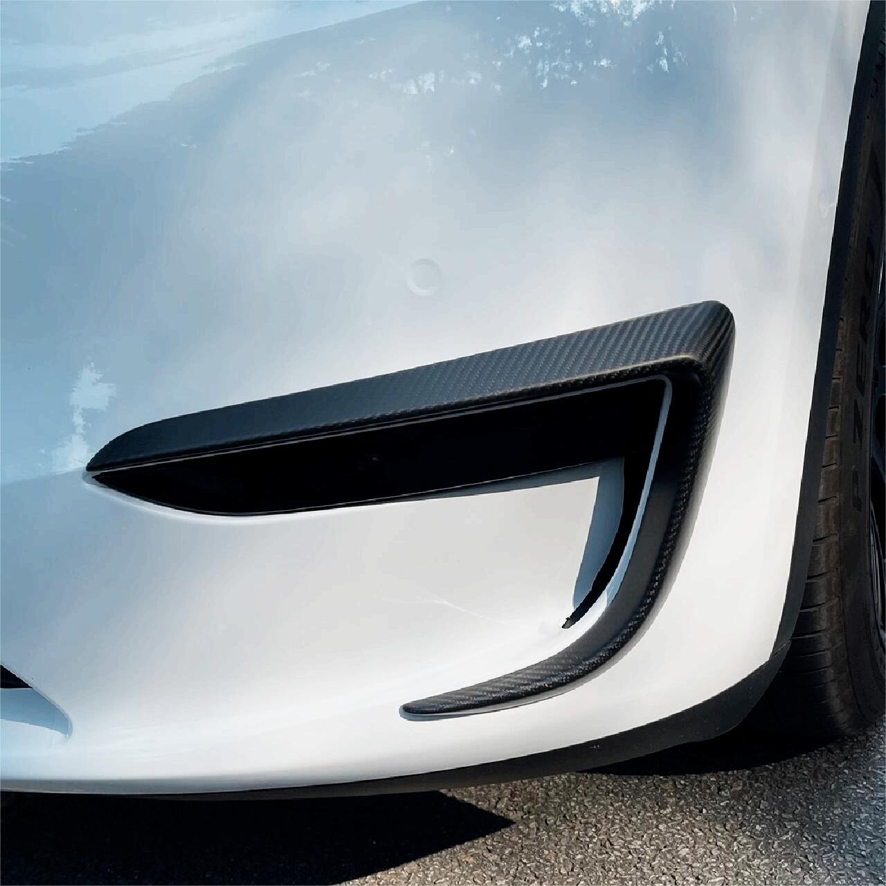 Tesla Model Y Carbon Fiber Fog Light Trim