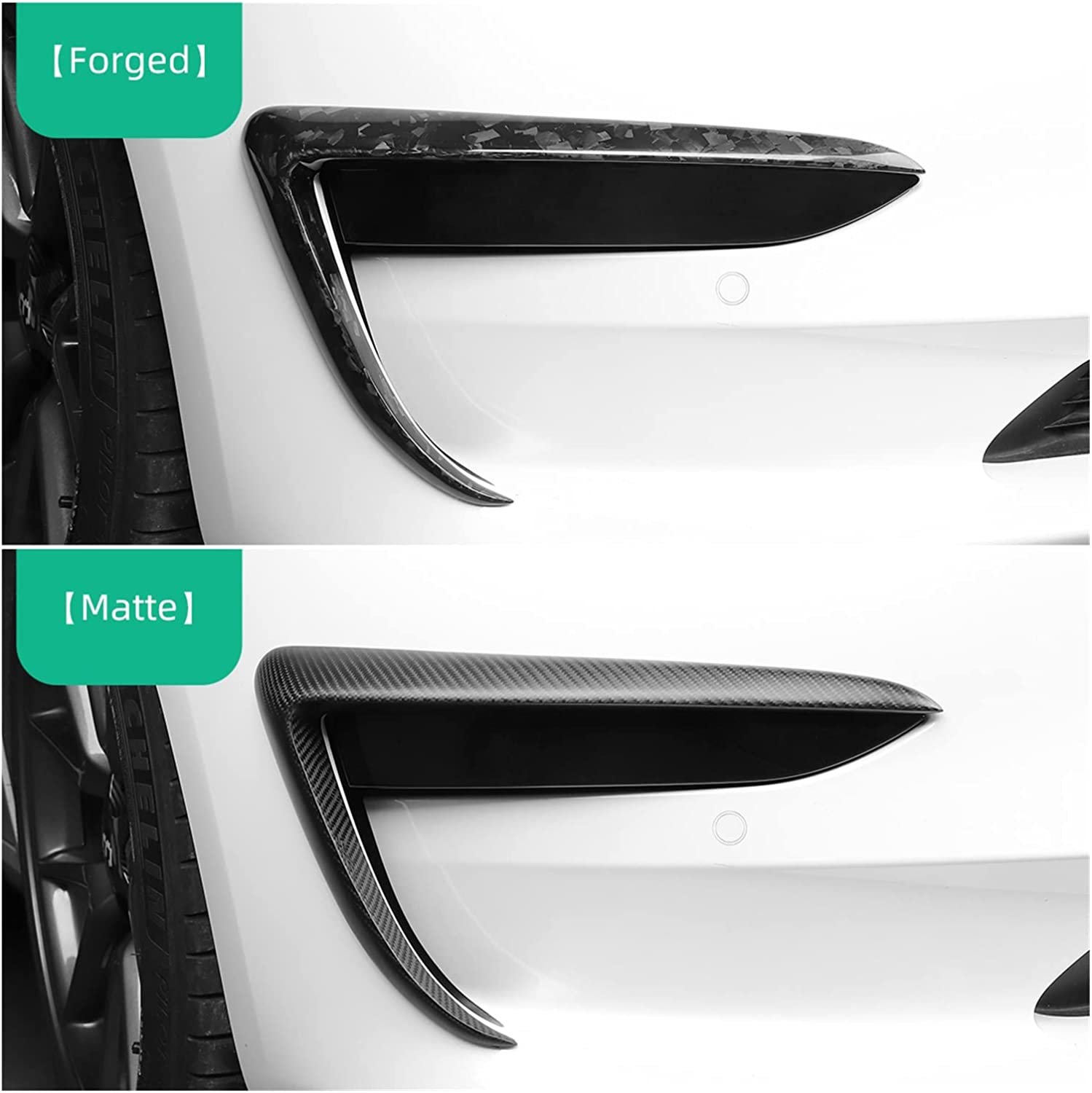 Tesla Model Y Carbon Fiber Fog Light Trim