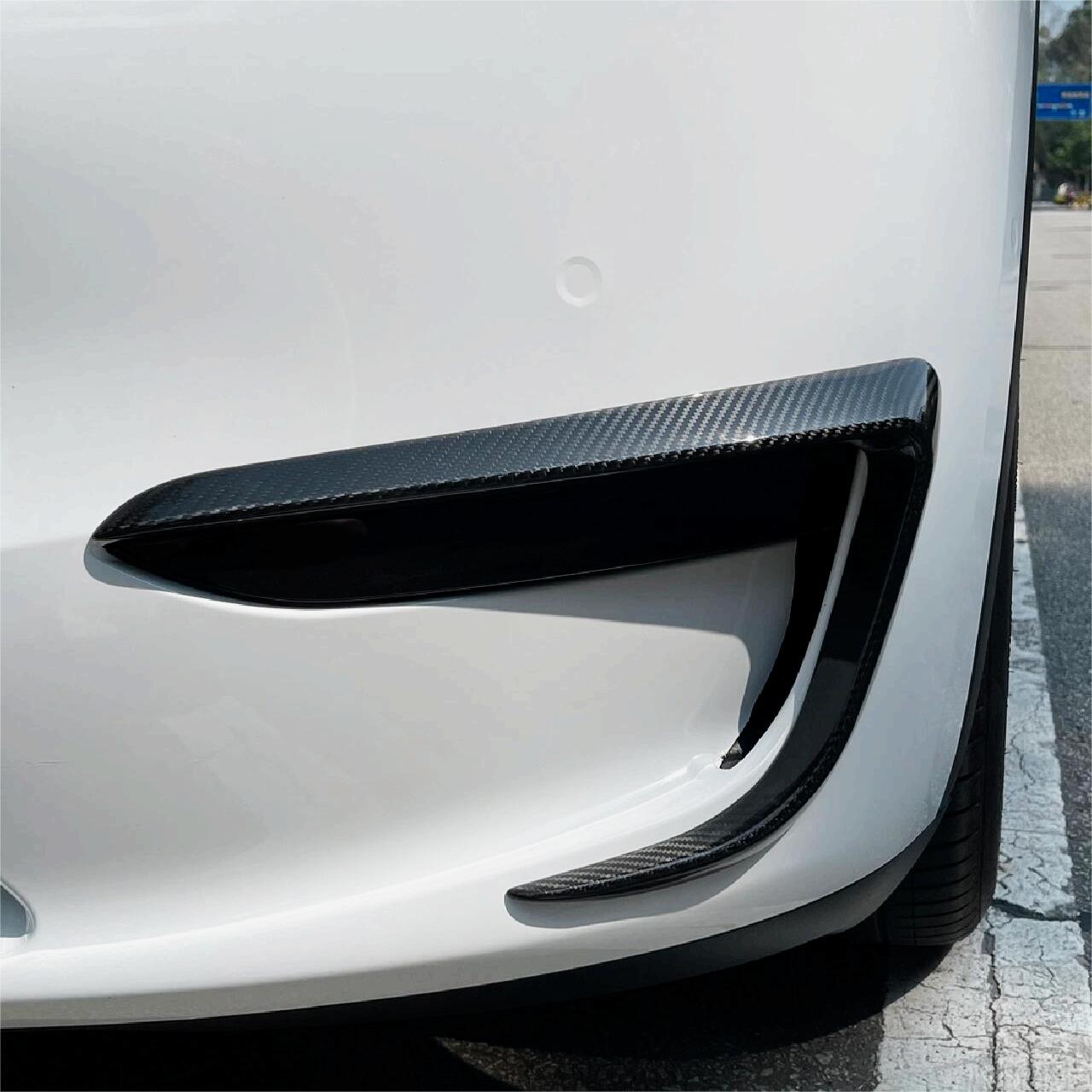 Tesla Model Y Carbon Fiber Fog Light Trim