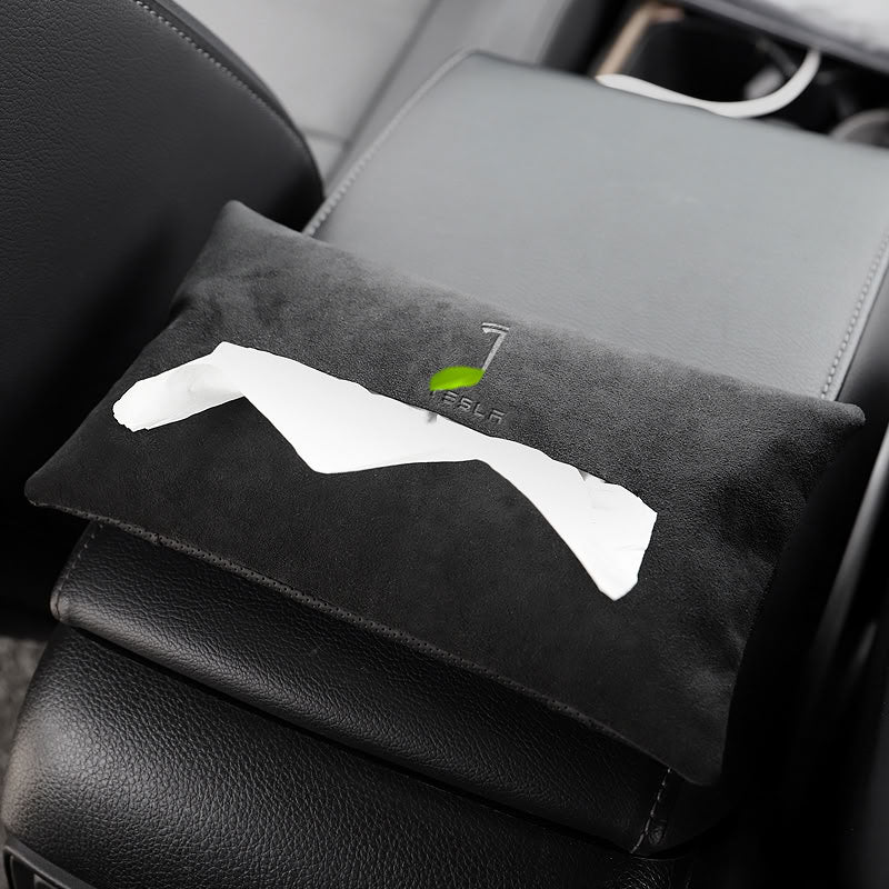 Hidden Suede Tissue Holder for Tesla Model 3/Y/X/S
