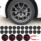 Tesla Model 3 Center Cap Kit (2017-Present) - Aero Wheel Cover Set w/ 3D Logo, Lug Nut Covers & Removal Tool