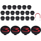 Tesla Model 3 Center Cap Kit (2017-Present) - Aero Wheel Cover Set w/ 3D Logo, Lug Nut Covers & Removal Tool