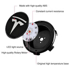 LED Wheel Light Covers for Tesla Center Caps - Compatible with Model S/3/X/Y (Set of 4) - Kinetic Lighting for Enhanced Safety and Style