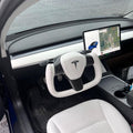 White Leather Yoke Steering Wheel for Tesla Model 3/Y