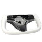 White Leather Yoke Steering Wheel for Tesla Model 3/Y