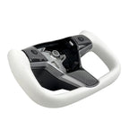 White Leather Yoke Steering Wheel for Tesla Model 3/Y