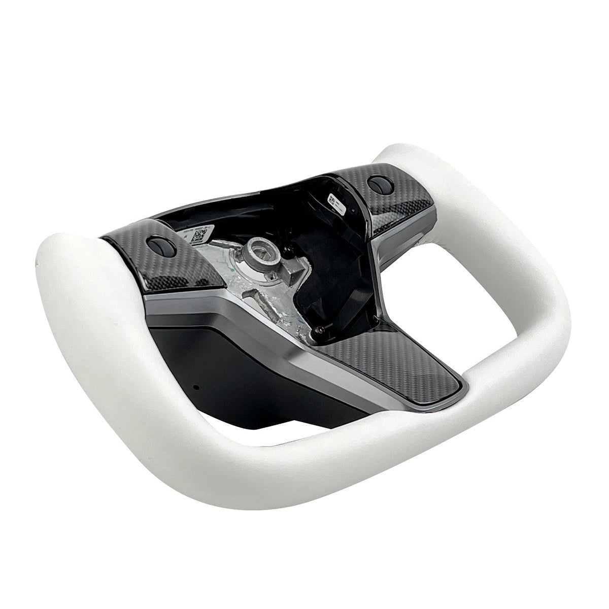 White Leather Yoke Steering Wheel for Tesla Model 3/Y