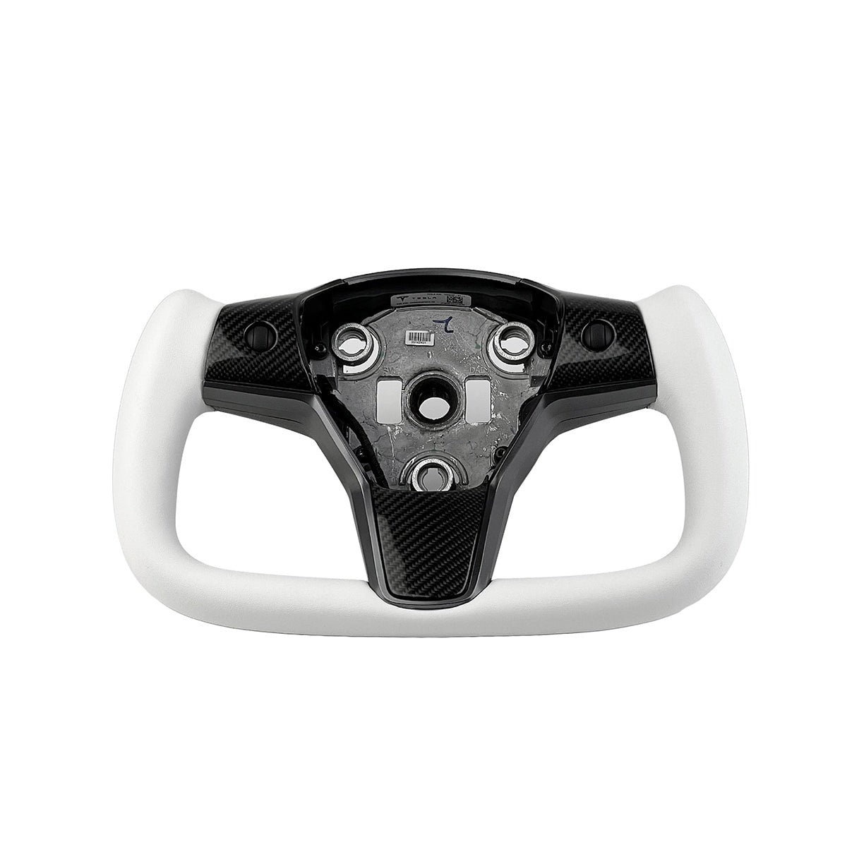 White Leather Yoke Steering Wheel for Tesla Model 3/Y