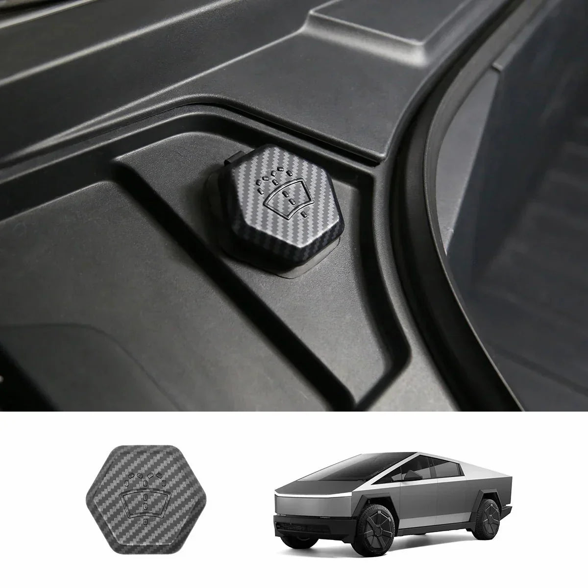 Windshield Washer Fluid Filler Cap Trim Cover for Tesla Cybertruck