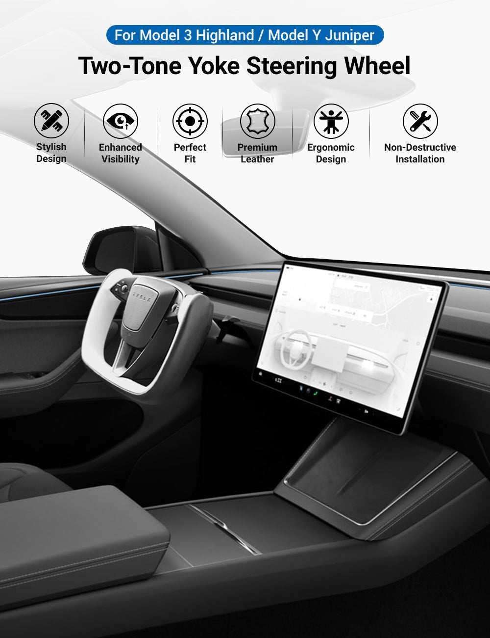 Yoke Steering Wheel for Model 3 Highland / Model Y Juniper