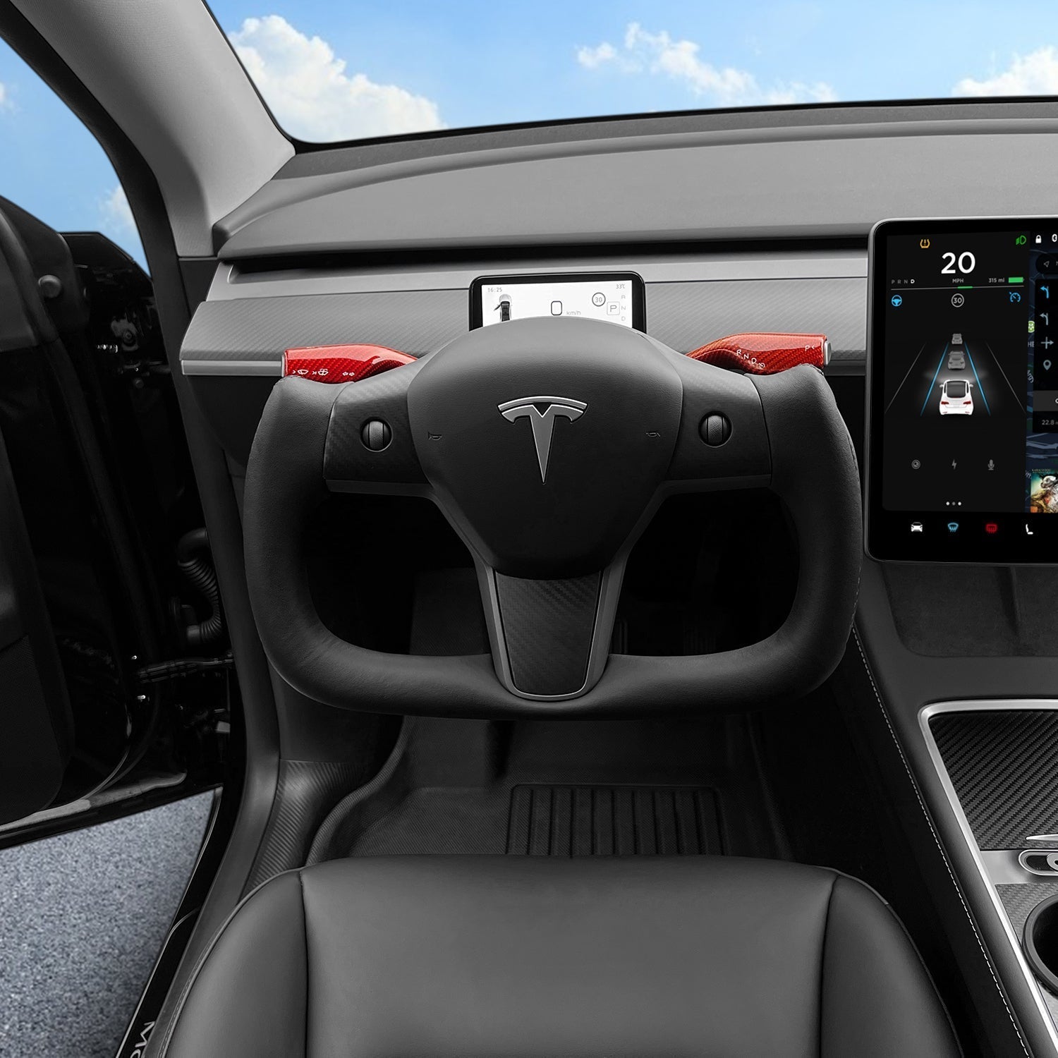 Yoke Carbon Fiber Steering Wheel for Tesla Model 3 / Y