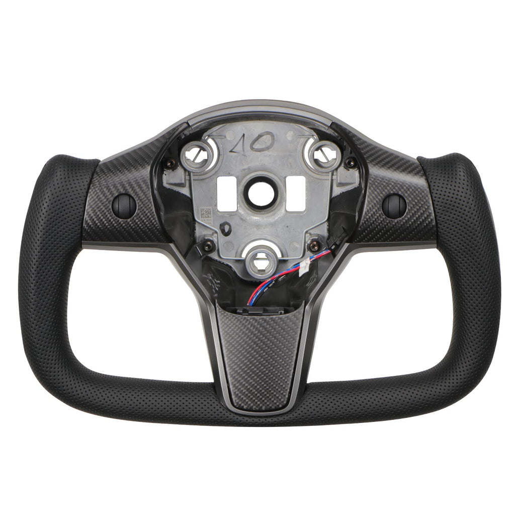 Perforated Leather Yoke Steering Wheel for Tesla Model 3 / Y