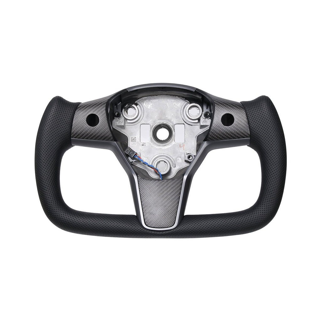 Perforated Leather Yoke Steering Wheel for Tesla Model 3 / Y