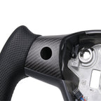 Perforated Leather Yoke Steering Wheel for Tesla Model 3 / Y