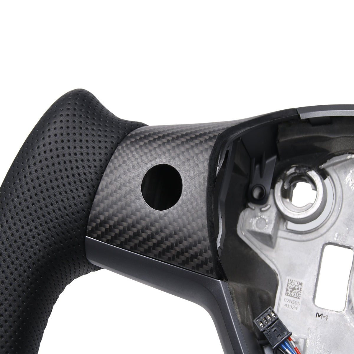 Perforated Leather Yoke Steering Wheel for Tesla Model 3 / Y