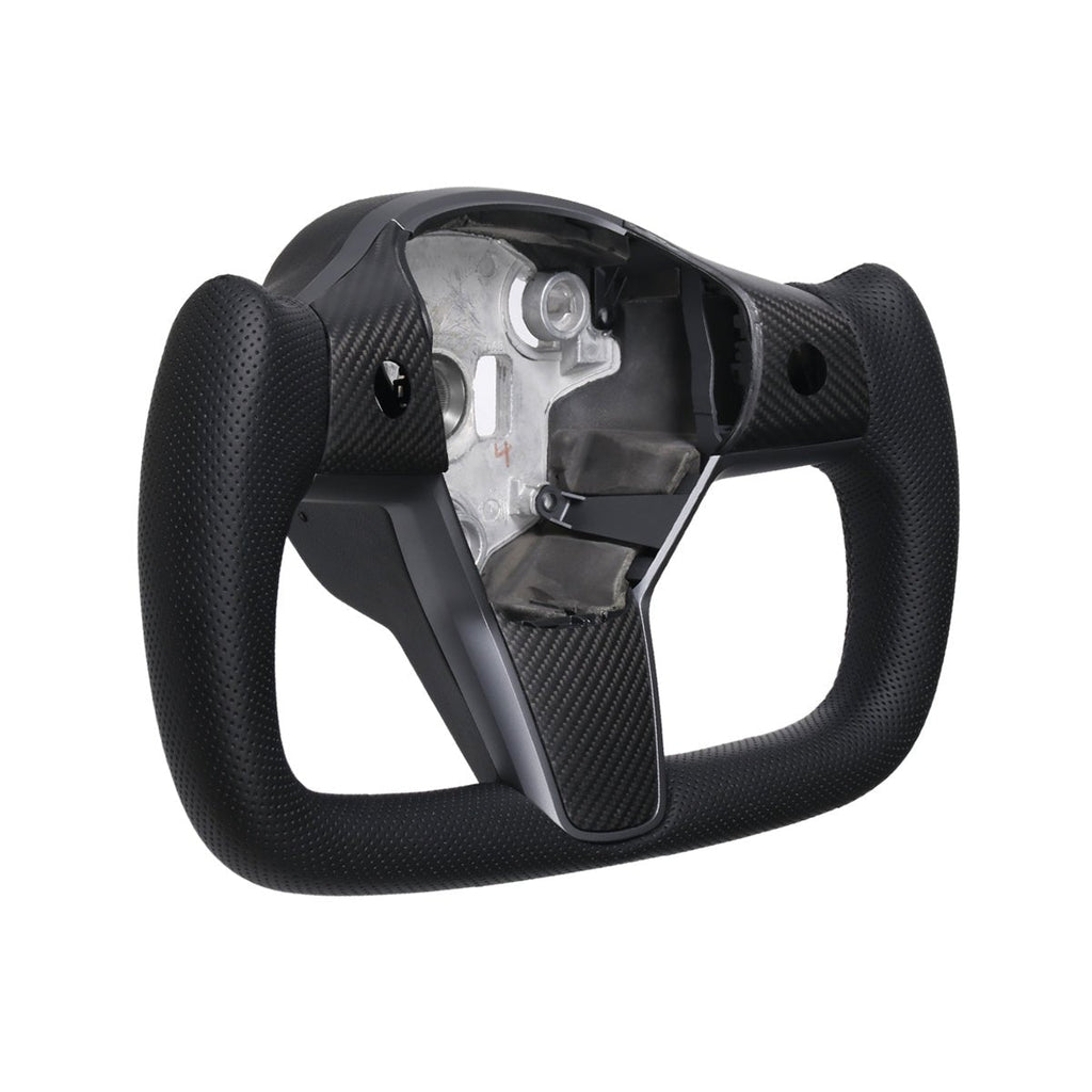 Perforated Leather Yoke Steering Wheel for Tesla Model 3 / Y